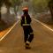 Un bombero trabajando en los incendios de estos últimos días.