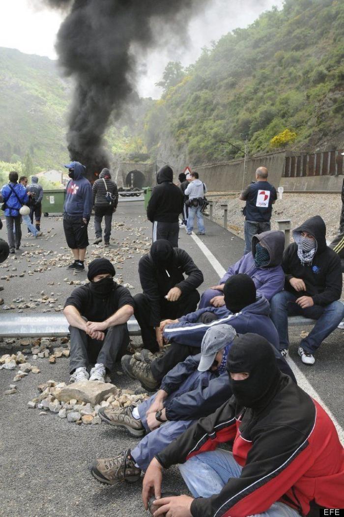Minería, día 22: Huelga general contra el Gobierno e incidentes en Asturias (FOTOS)