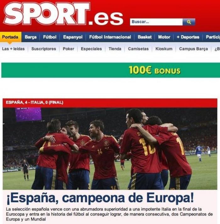 Así ven los medios la victoria de España (FOTOS)