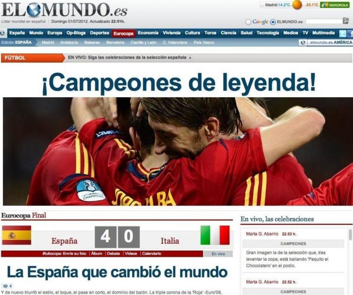 Así ven los medios la victoria de España (FOTOS)