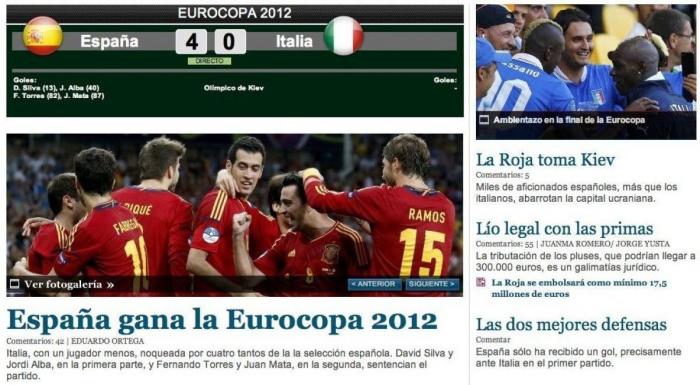 Así ven los medios la victoria de España (FOTOS)