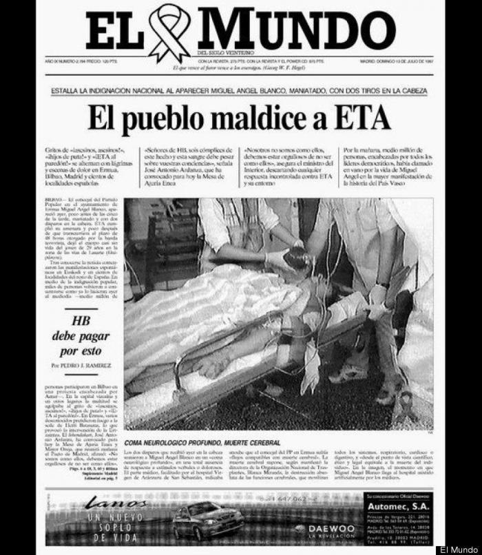 Así contó la prensa el asesinato de Miguel Ángel Blanco en 1997 (FOTOS)