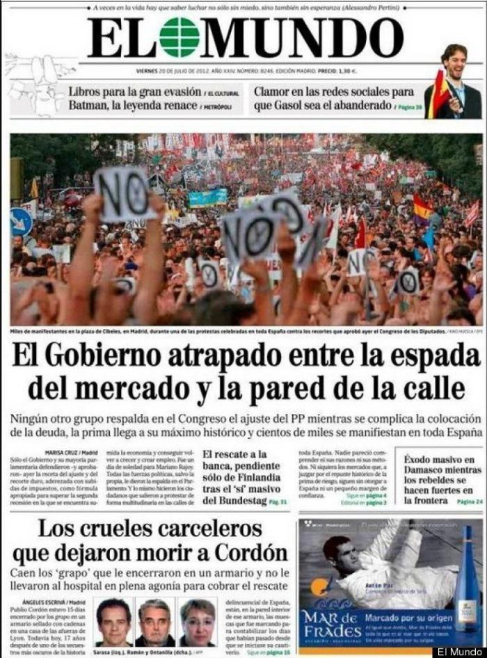Las manifestaciones del 19J en la prensa (FOTOS)