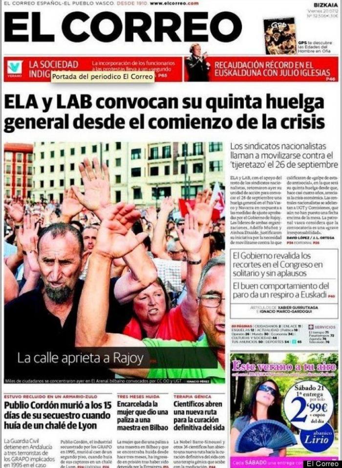 Las manifestaciones del 19J en la prensa (FOTOS)