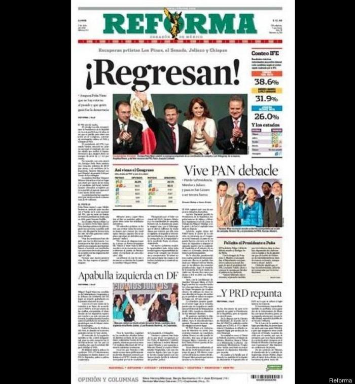 Las elecciones de México en la prensa mexicana e internacional (FOTOS)