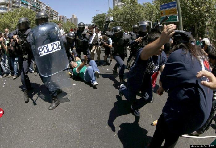 La fiesta minera en Madrid acaba con cargas policiales y ocho detenidos (VÍDEOS, FOTOS)