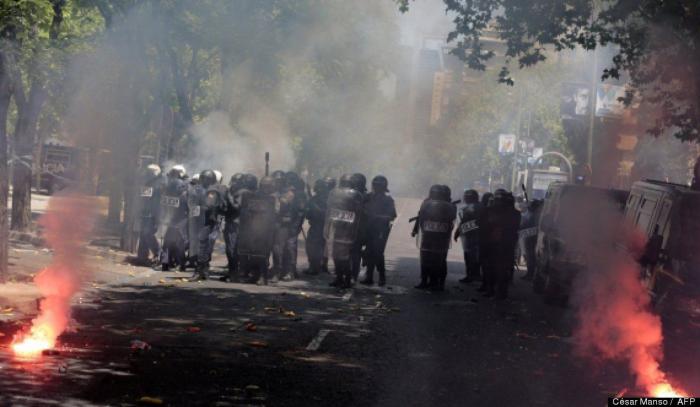 La fiesta minera en Madrid acaba con cargas policiales y ocho detenidos (VÍDEOS, FOTOS)