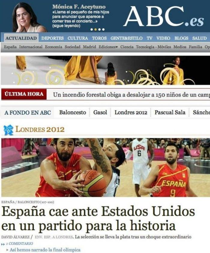 Juegos Londres 2012: El España-EEUU, en la prensa en Internet (FOTOS)