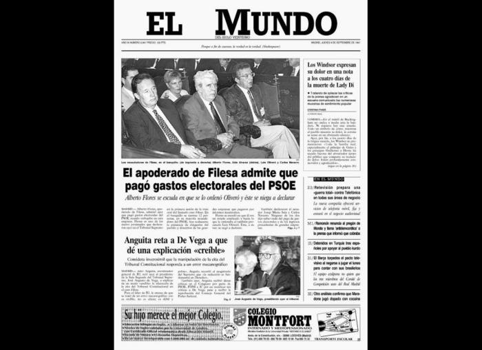 Las portadas de los periódicos tras la muerte de Diana en 1997