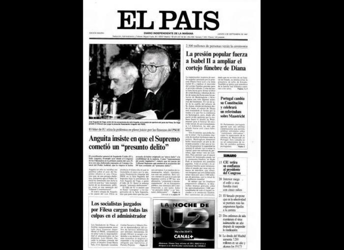 Las portadas de los periódicos tras la muerte de Diana en 1997