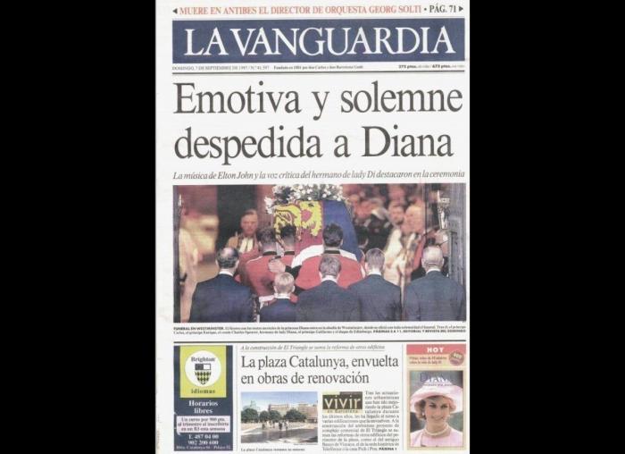 Las portadas de los periódicos tras la muerte de Diana en 1997
