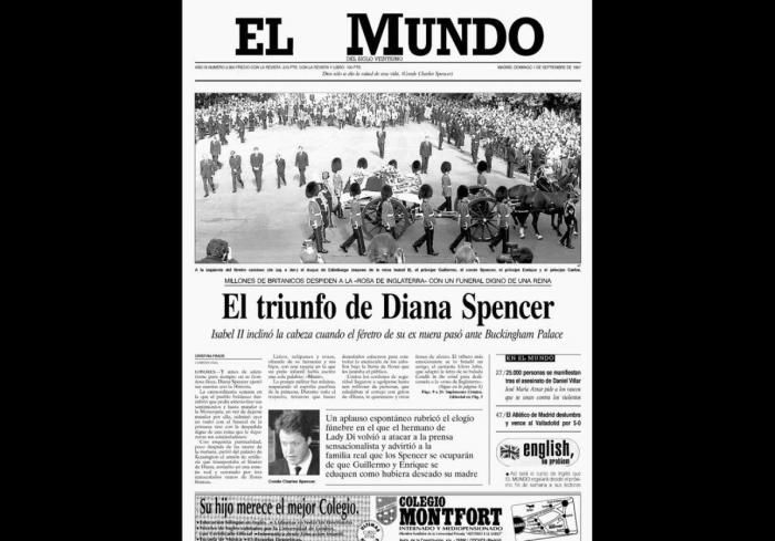 Las portadas de los periódicos tras la muerte de Diana en 1997