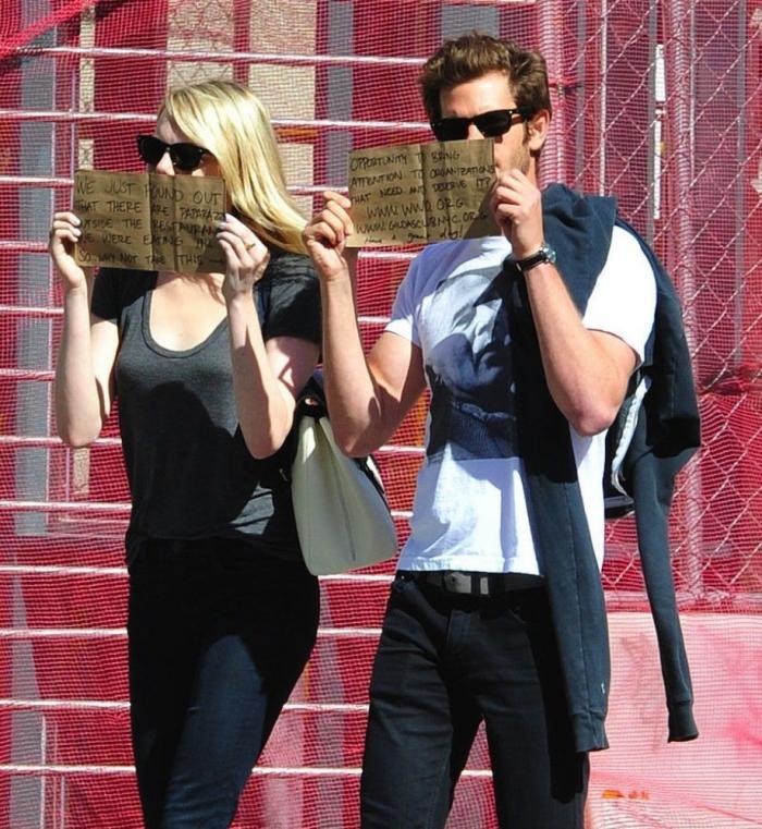 Emma Stone, Andrew Gardfield y su trampa para paparazzi (FOTOS)