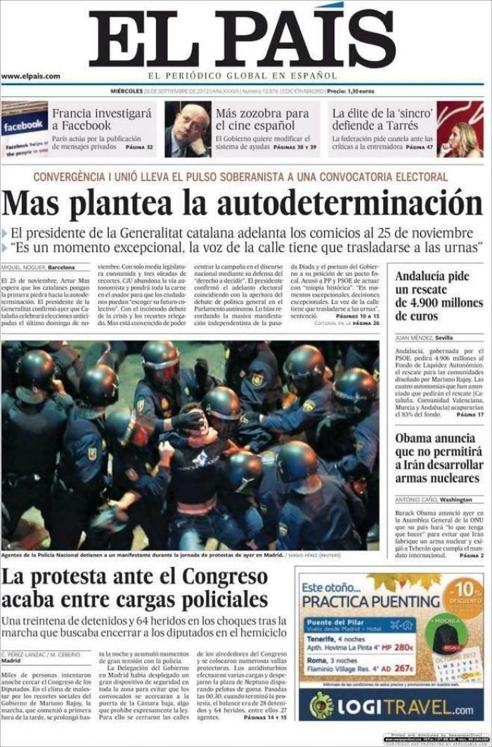 25-S: La protesta, en la prensa nacional e internacional (FOTOS)