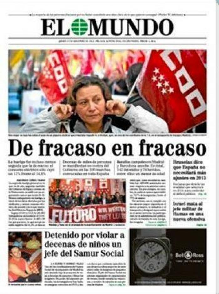 Portadas del 14N: la huelga, en los periódicos (FOTOS)