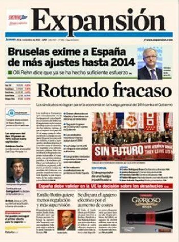 Portadas del 14N: la huelga, en los periódicos (FOTOS)
