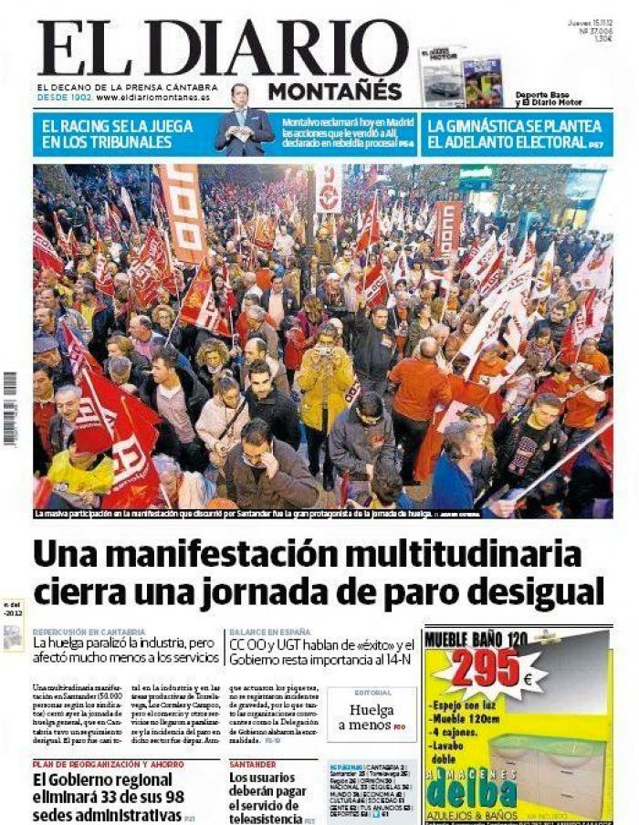 Portadas del 14N: la huelga, en los periódicos (FOTOS)