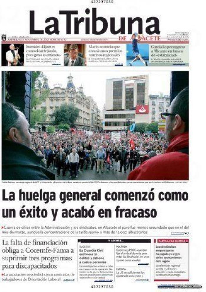 Portadas del 14N: la huelga, en los periódicos (FOTOS)