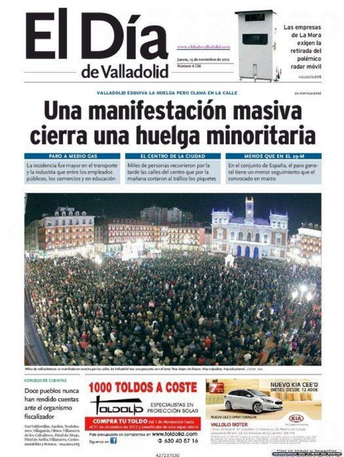 Portadas del 14N: la huelga, en los periódicos (FOTOS)