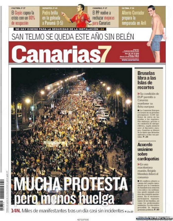 Portadas del 14N: la huelga, en los periódicos (FOTOS)