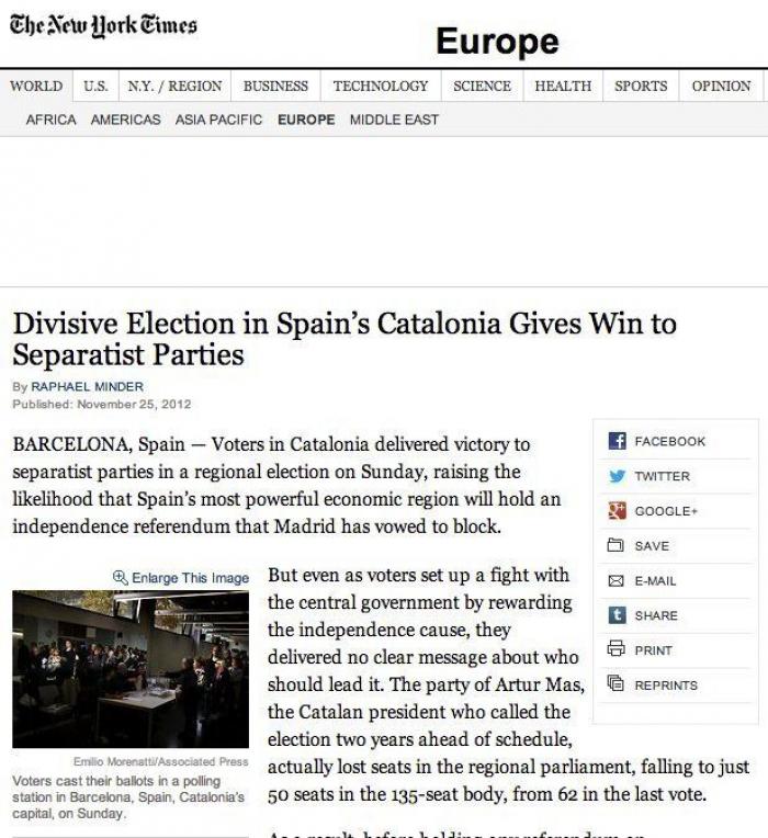 Así ve la prensa internacional el resultado de las elecciones catalanas