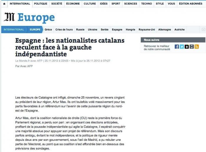 Así ve la prensa internacional el resultado de las elecciones catalanas