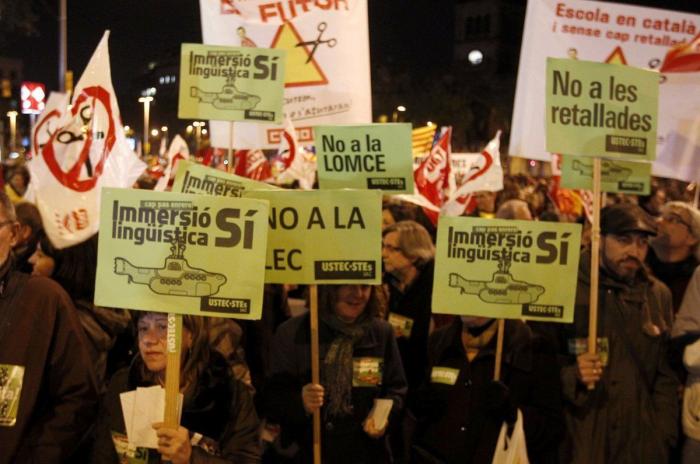 Miles de personas en 30 ciudades de España se manifiestan contra la ley de Wert (FOTOS)