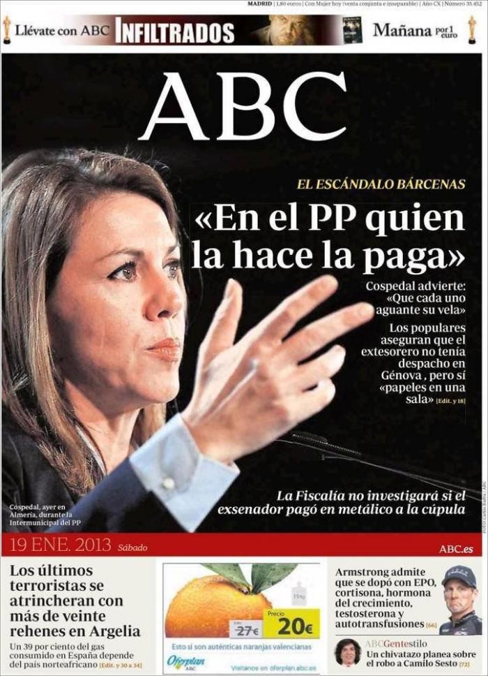 Cospedal: "Yo no he conocido que se hagan donaciones que no fueran regulares"