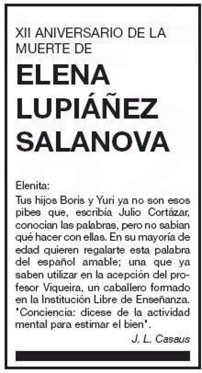 La importante recomendación que aparece en esta esquela de aniversario: hay que hacerle caso