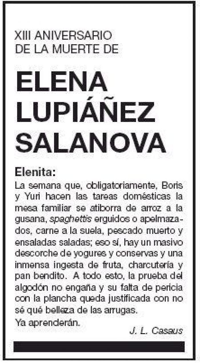 La importante recomendación que aparece en esta esquela de aniversario: hay que hacerle caso