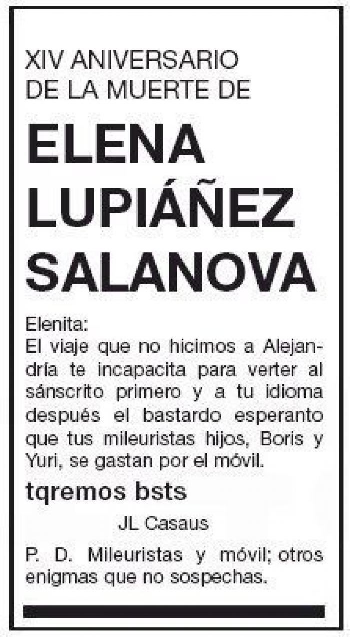 La importante recomendación que aparece en esta esquela de aniversario: hay que hacerle caso