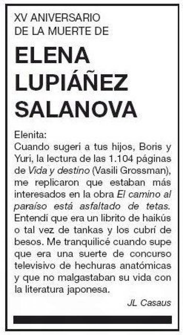 La importante recomendación que aparece en esta esquela de aniversario: hay que hacerle caso