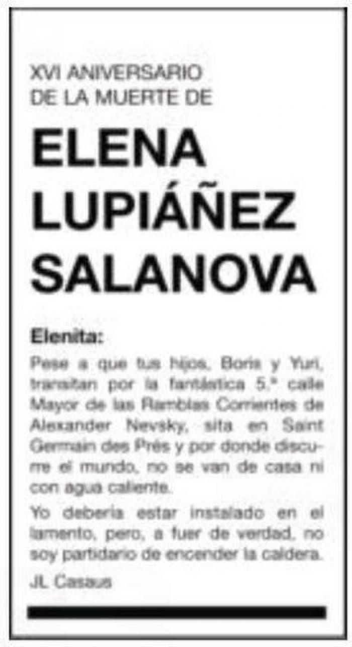 La importante recomendación que aparece en esta esquela de aniversario: hay que hacerle caso