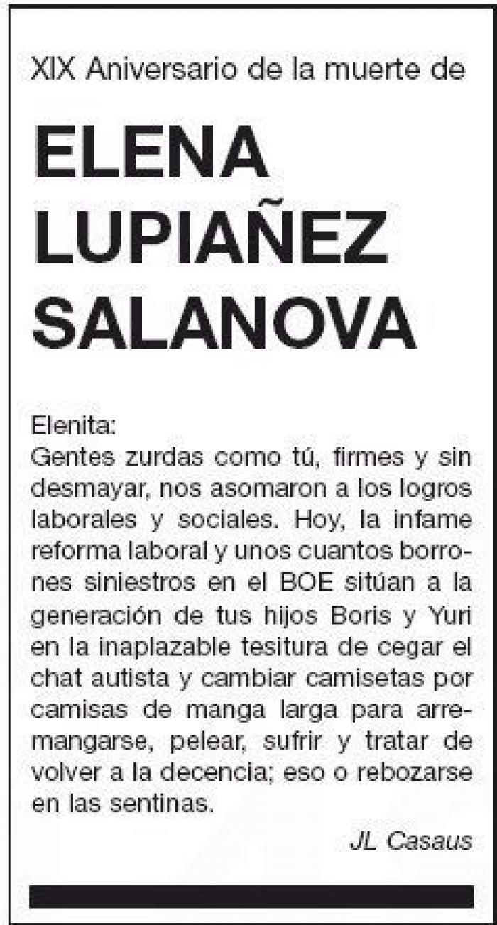 La importante recomendación que aparece en esta esquela de aniversario: hay que hacerle caso