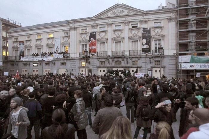Piquete a El Rey León en la Gran Vía de Madrid el 14N (VÍDEO, FOTOS)