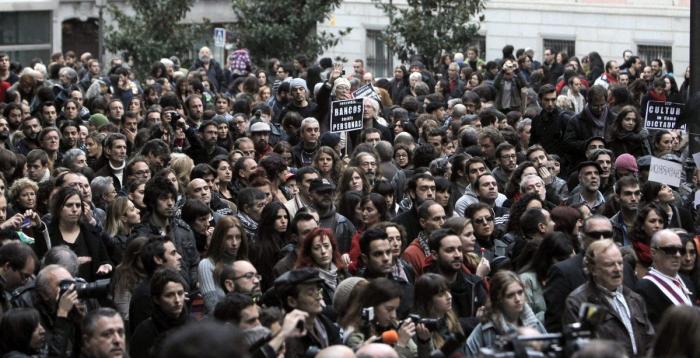 Piquete a El Rey León en la Gran Vía de Madrid el 14N (VÍDEO, FOTOS)