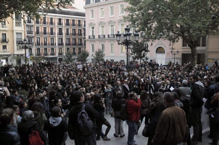 Piquete a El Rey León en la Gran Vía de Madrid el 14N (VÍDEO, FOTOS)