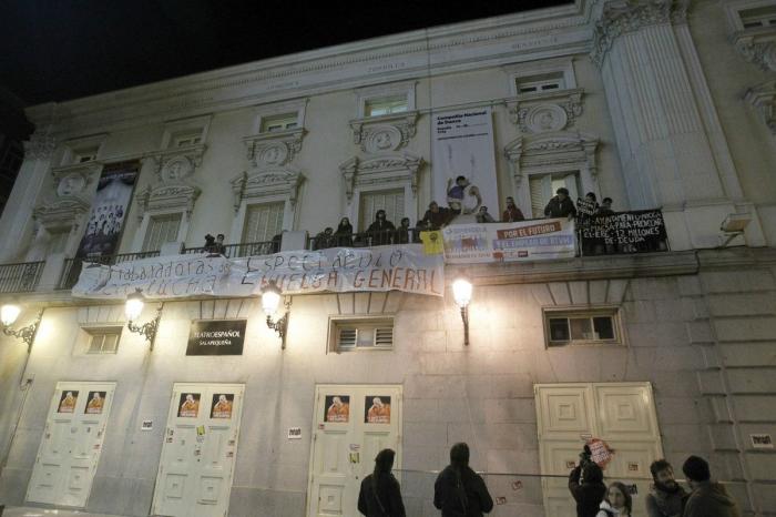 Piquete a El Rey León en la Gran Vía de Madrid el 14N (VÍDEO, FOTOS)