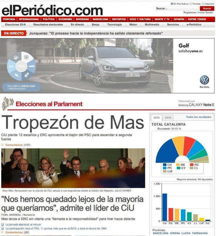 Las elecciones catalanas del 25-N en los medios de comunicación (FOTOS)