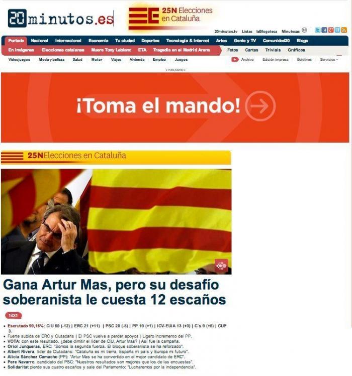 Las elecciones catalanas del 25-N en los medios de comunicación (FOTOS)