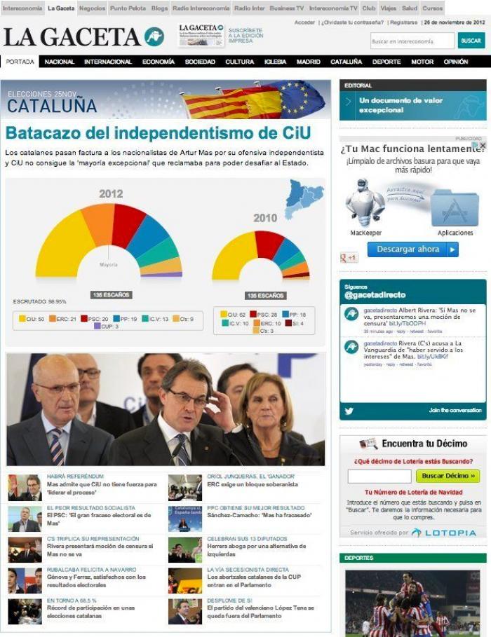 Las elecciones catalanas del 25-N en los medios de comunicación (FOTOS)