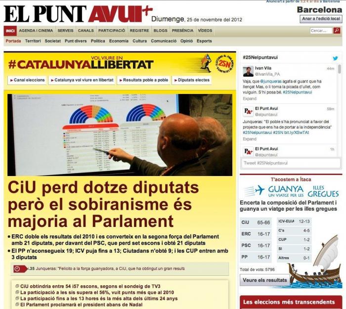 Las elecciones catalanas del 25-N en los medios de comunicación (FOTOS)