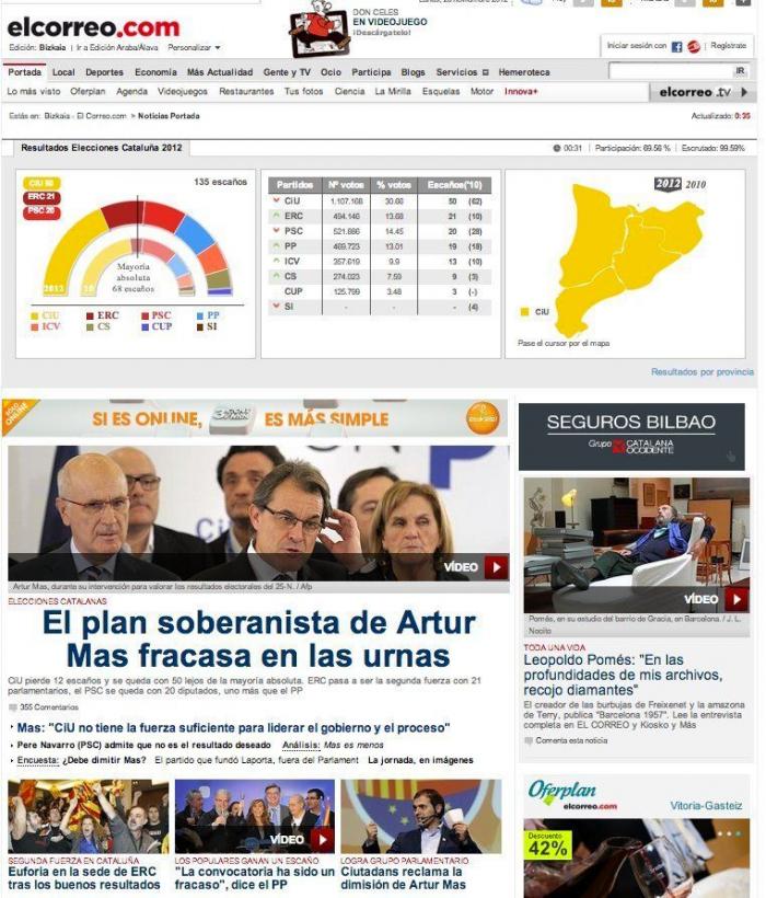 Las elecciones catalanas del 25-N en los medios de comunicación (FOTOS)