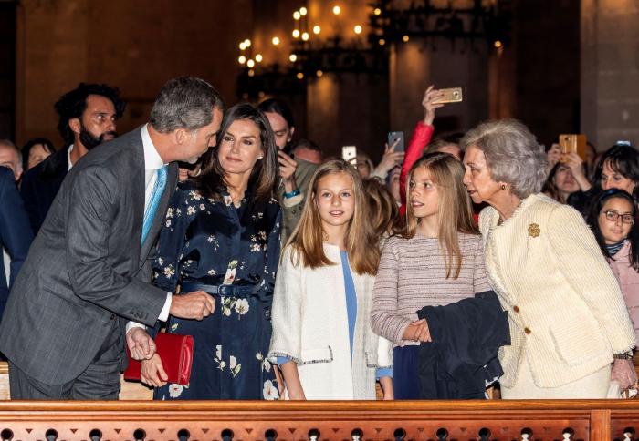 La Familia Real asiste a la misa de Pascua en la Catedral de Palma de Mallorca