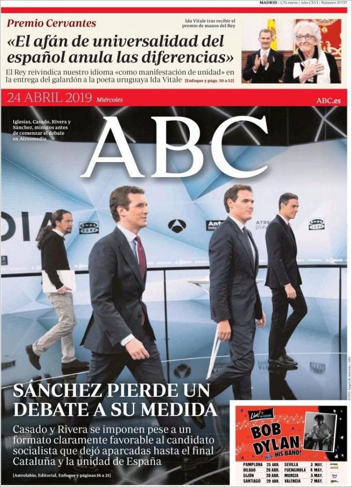 La bronca entre la derecha en el debate de Atresmedia copa las portadas de la prensa nacional