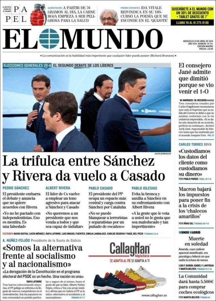 La bronca entre la derecha en el debate de Atresmedia copa las portadas de la prensa nacional