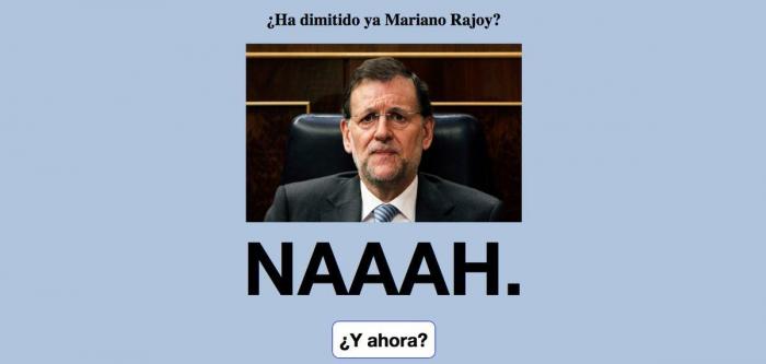 ¿Dimite Rajoy?: una web en clave de humor tiene la respuesta (FOTOS, TUITS)