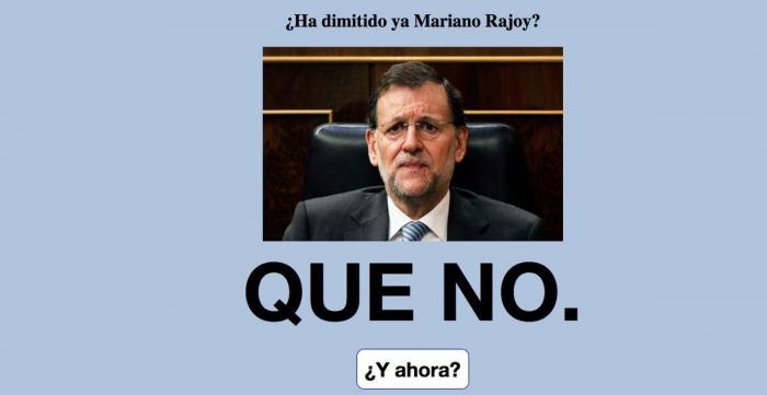 ¿Dimite Rajoy?: una web en clave de humor tiene la respuesta (FOTOS, TUITS)