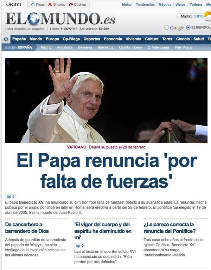 El papa lleva marcapasos y el Anillo del Pescador será destruido tras la renuncia