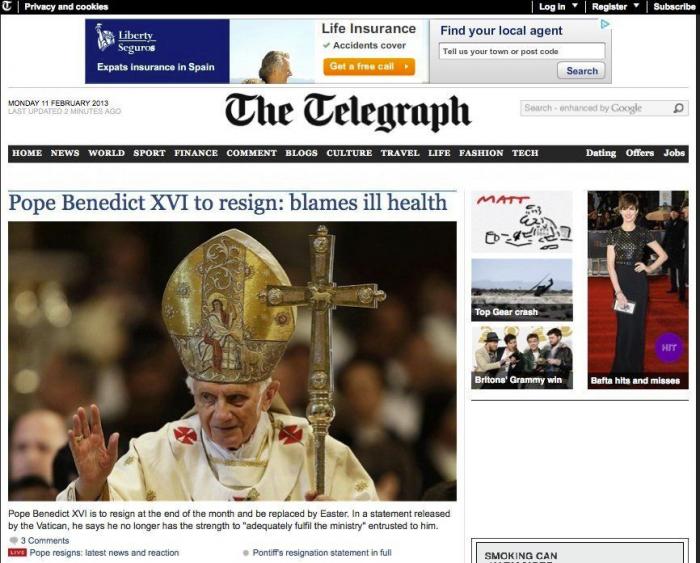 El papa lleva marcapasos y el Anillo del Pescador será destruido tras la renuncia